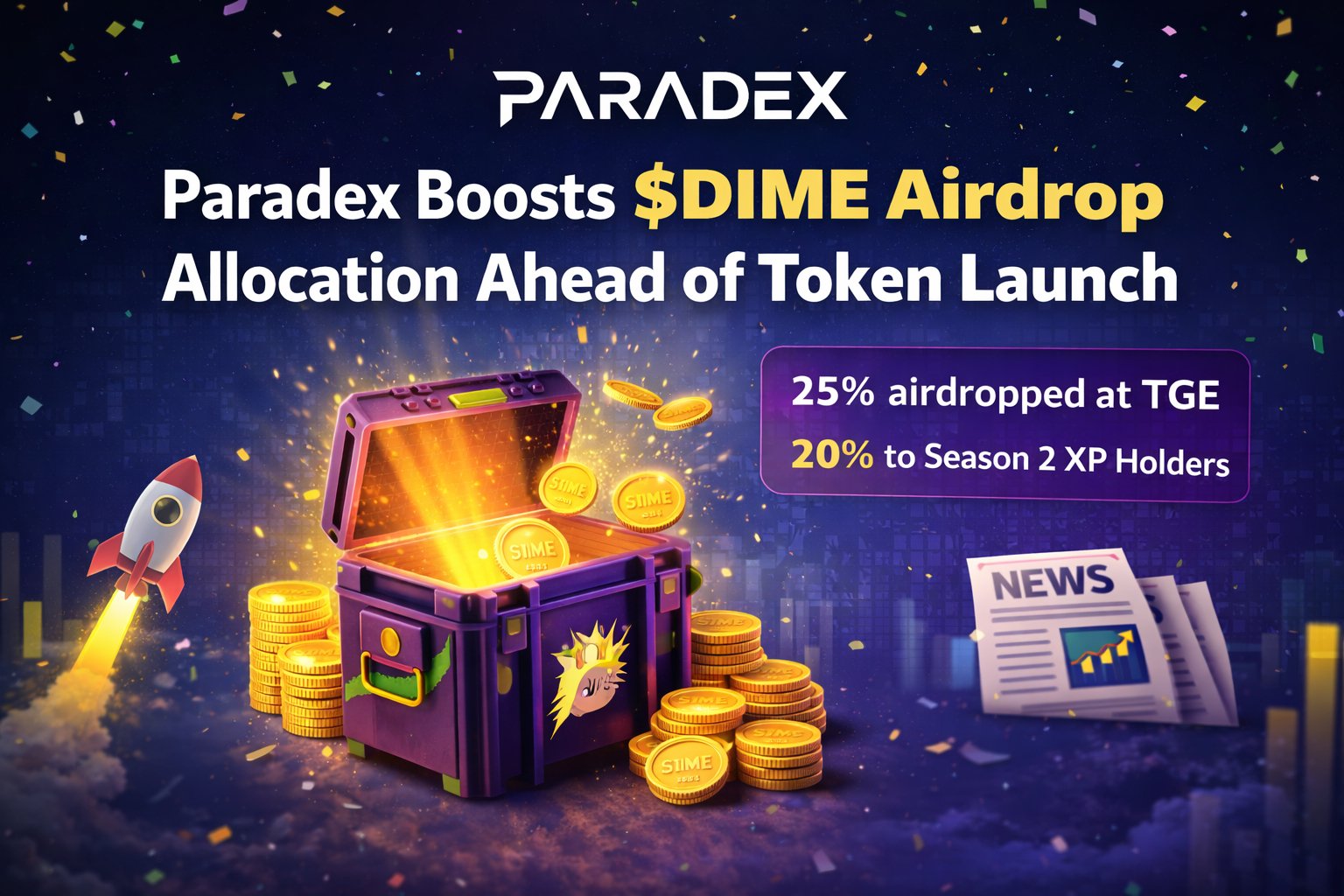 Paradex Confirms $DIME TGE Timeline and Expands Airdrop Allocation Following XP Season 2 Conclusion