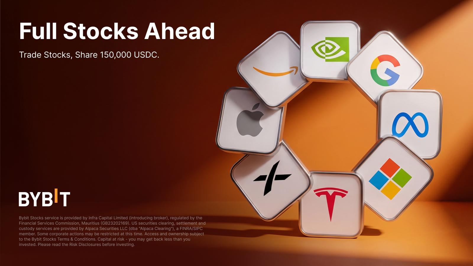 Bybit Kicks Off "Full Stocks Ahead" With a 150,000 USDC Prize Pool for Its New Stocks Trading Service