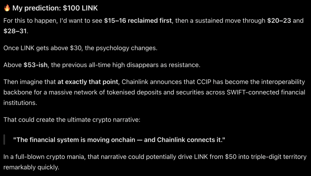 Google Gemini AI Predicts Chainlink (LINK) Could Hit $100 in 2026