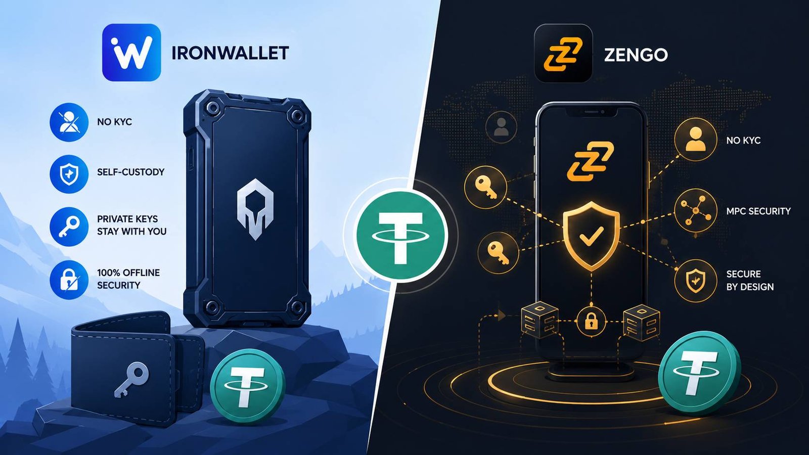 IronWallet vs Zengo: Two Self-Custody Models for USDT