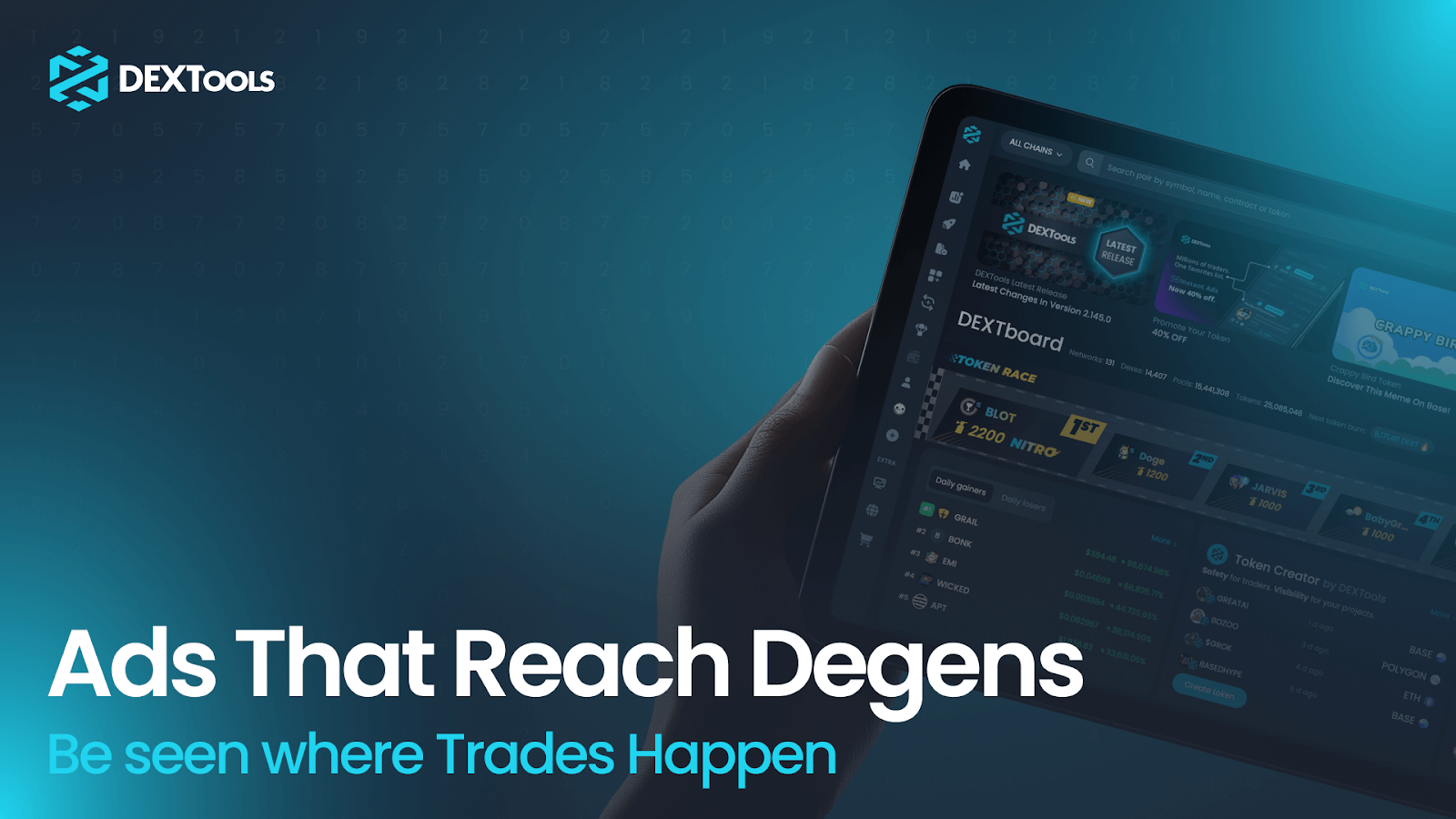 DEXTools Offers In-App Ad Placements for Crypto Projects to Reach Active Traders