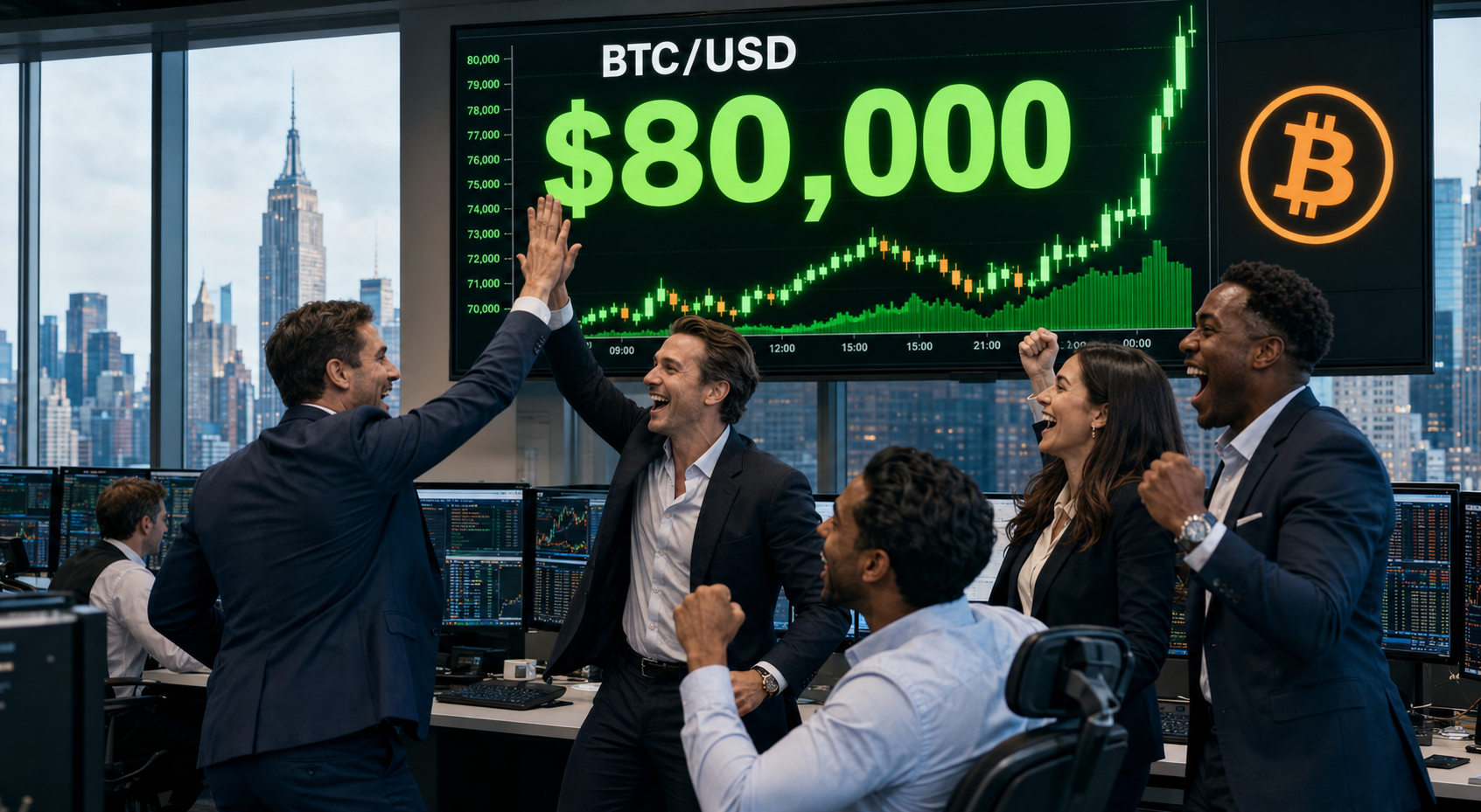 Breaking: Bitcoin hits $80k for the first time since May as rally continues