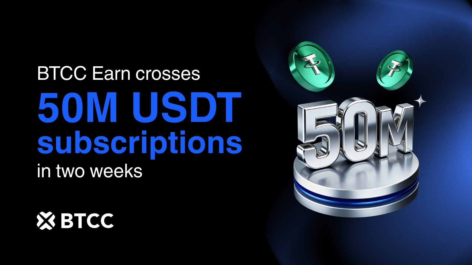 BTCC Earn Tops 50 Million USDT in Total Subscriptions as BTCC Reports 132% Reserves for February 2026