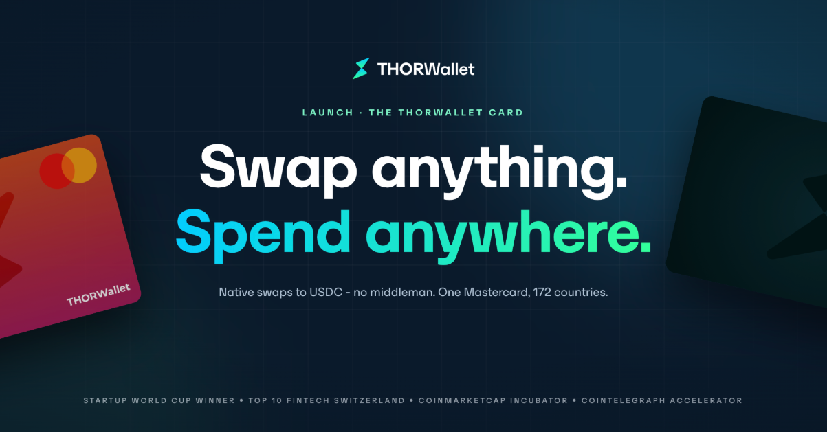 Swap Anything. Spend Anywhere. The THORWallet Card Is Live