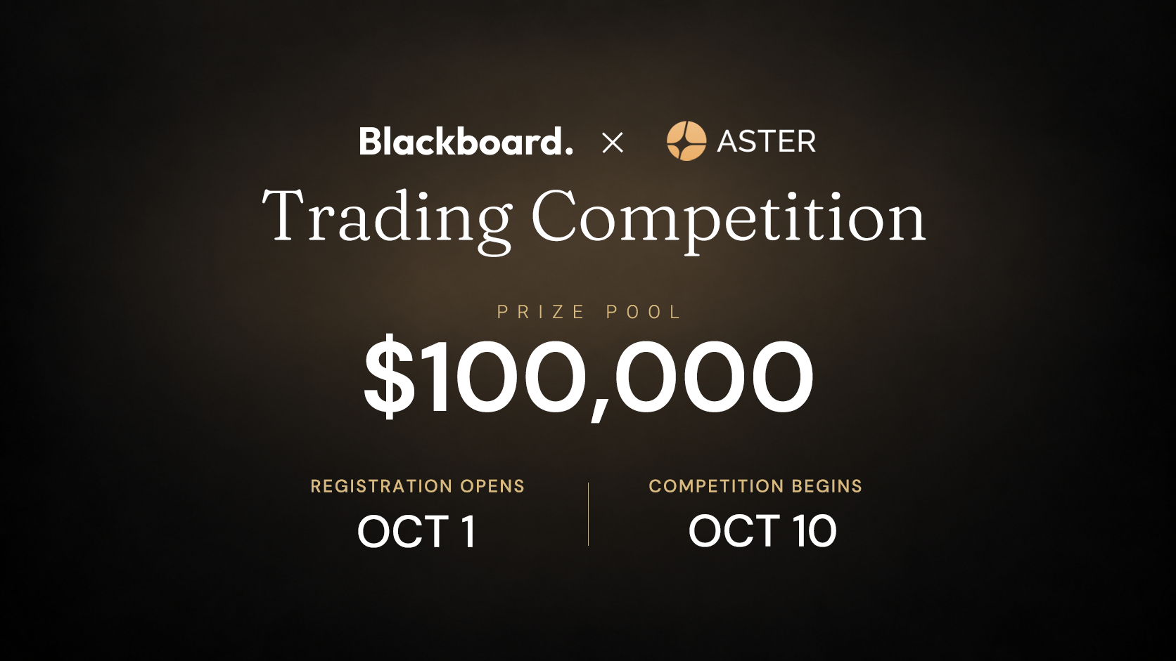 Blackboard and Aster Announce First Trading Competition With Up to $100,000 in Prizes