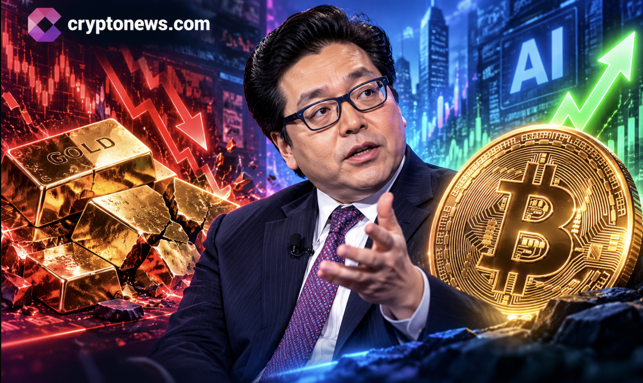 Gold vs. Bitcoin: Metals Are Melting, Tom Lee Predicts an AI Rebound