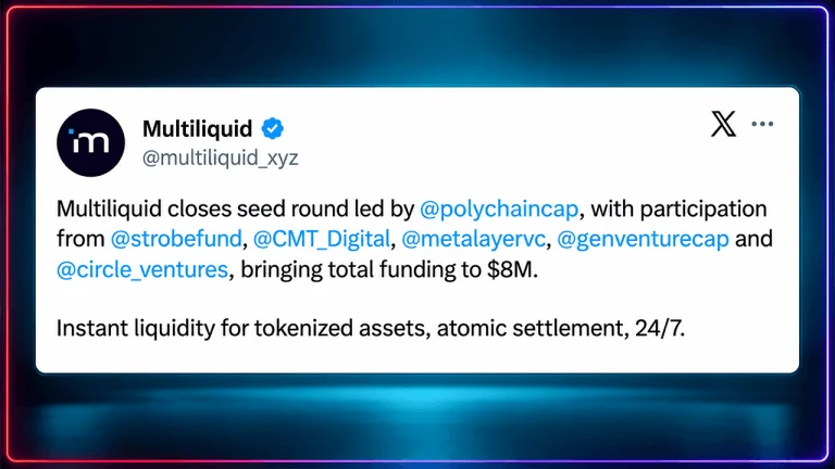Multiliquid Raises $8M to Challenge Slow Settlement on Wall Street