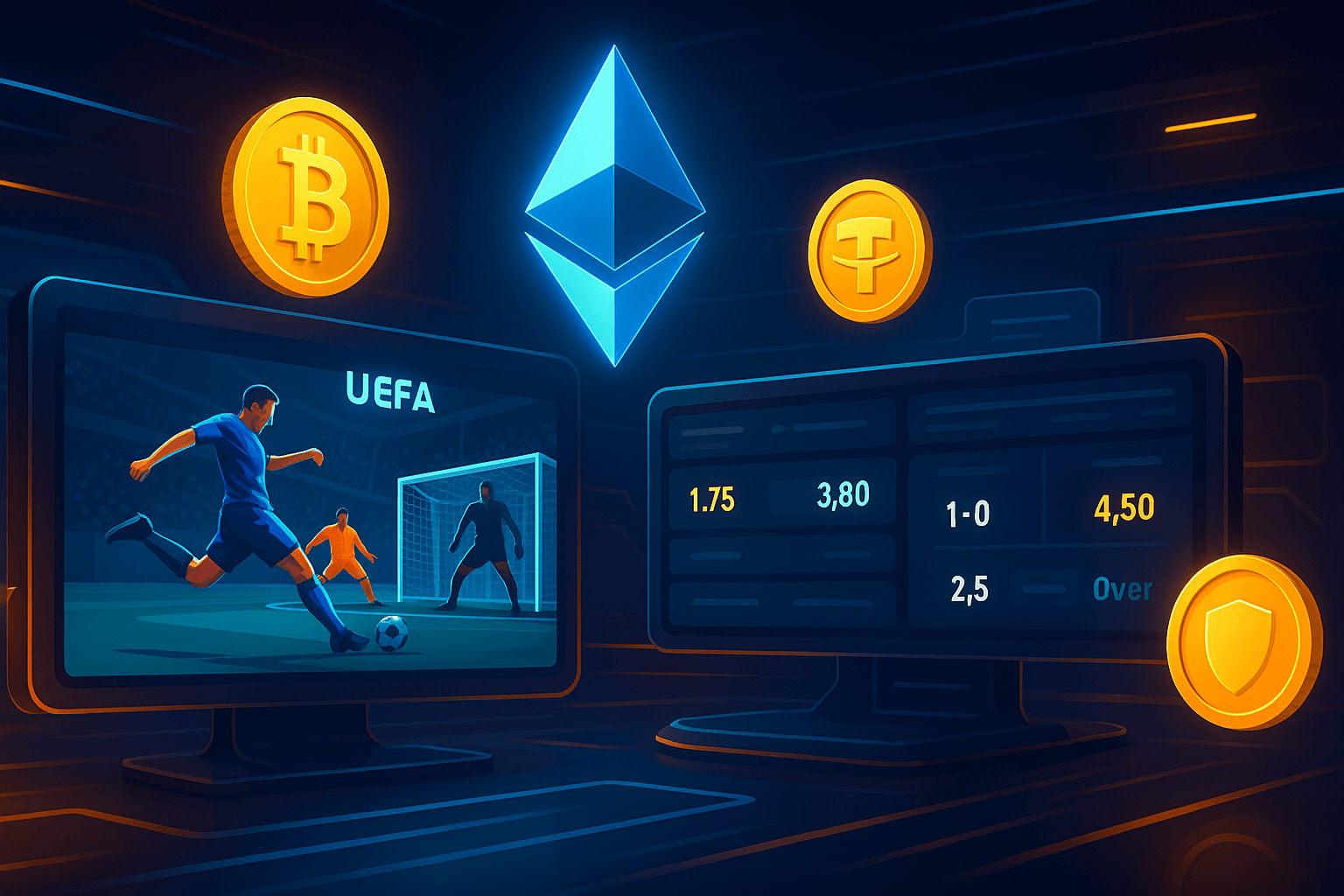 Bet on UEFA Games With Crypto: 7 Best BTC & ETH Sportsbooks