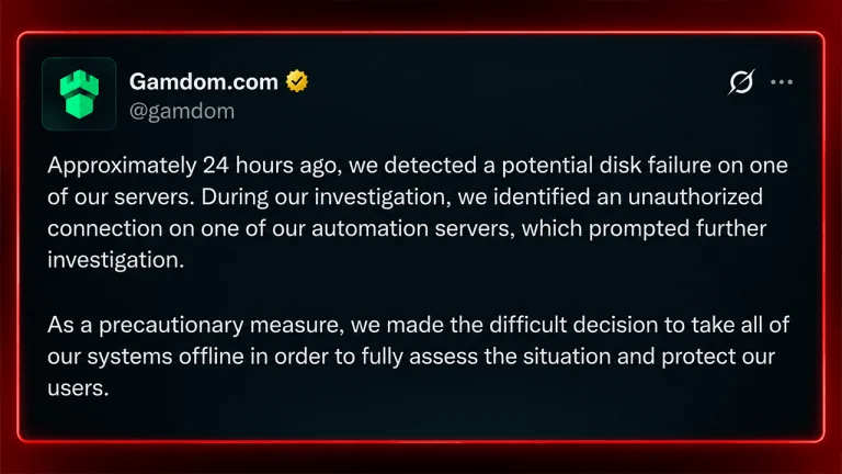 Crypto Casino Gamdom Goes Dark After a $3 Million Wallet Hack