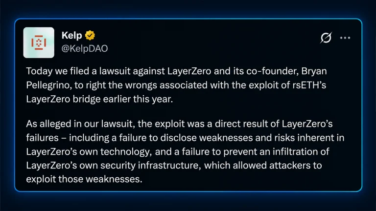 KelpDAO Takes Layerzero to Court Over a $292M Bridge Blowup